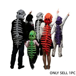 Colorful dinosaur skeleton headband plush toy, family-sized versions for adults and children, enhances family emotional atmosphere, role-playing game props, dinosaur-themed plush toys, gifts for Children’s Day, Halloween, Christmas, and New Year.