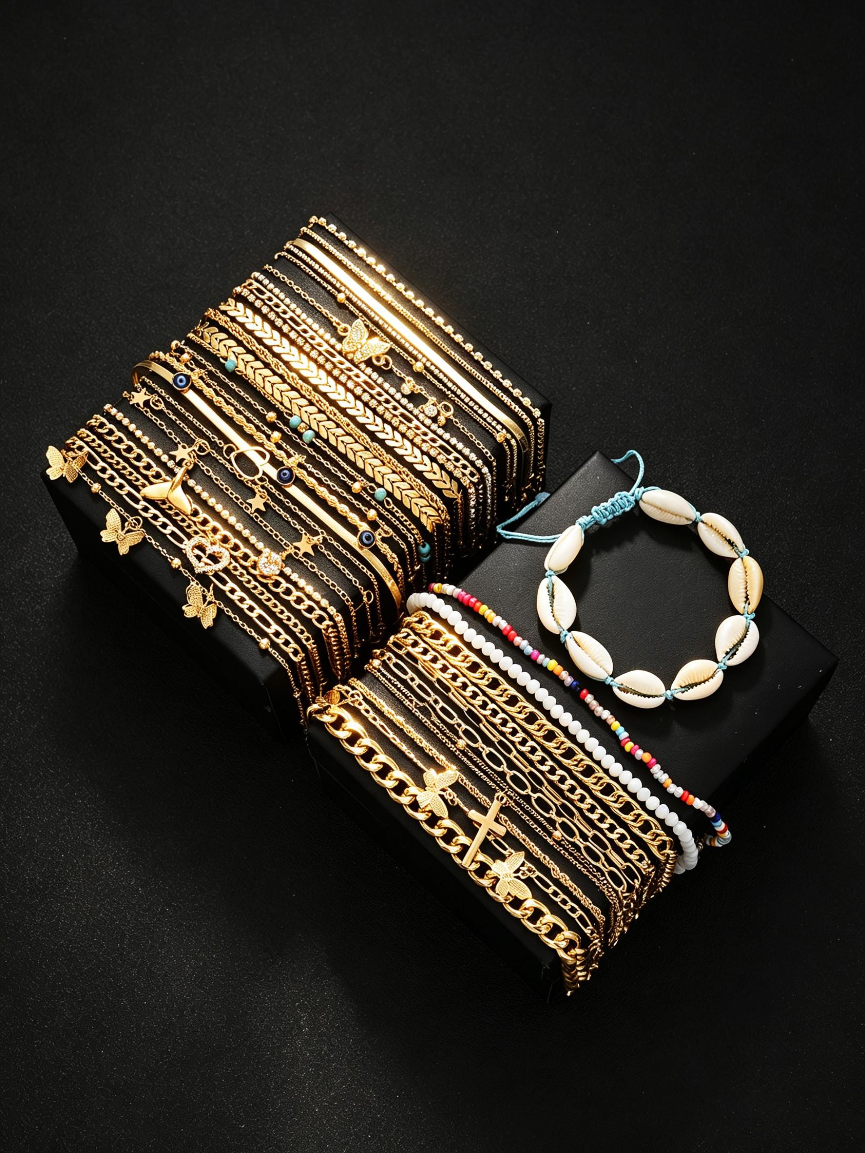 36 Pcs Women's Ankle Bracelet Set, Boho Style, Casual Fashion, Perfect for Daily Wear, Party, Gift, Travel, Mom, Girlfriend, Friend