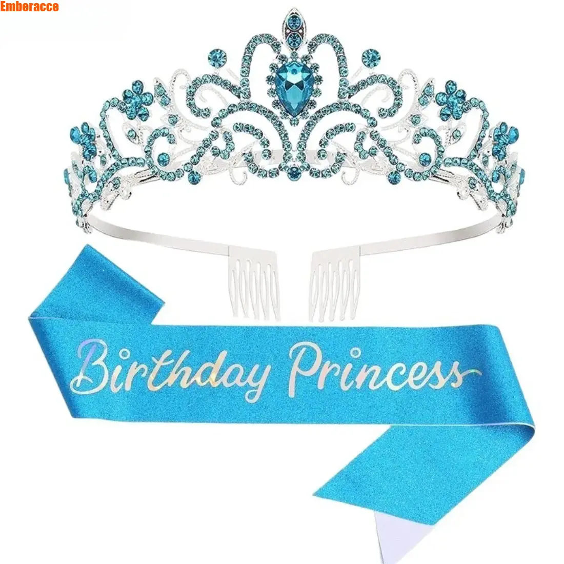 Women's Bride to Be Tiara and Sash Set, 2-Piece Bridal Shower Accessories with Elegant Tiara & Satin Sash, Bachelorette Party Supplies for Bride, Wedding Celebration, Engagement Party & Photo Props