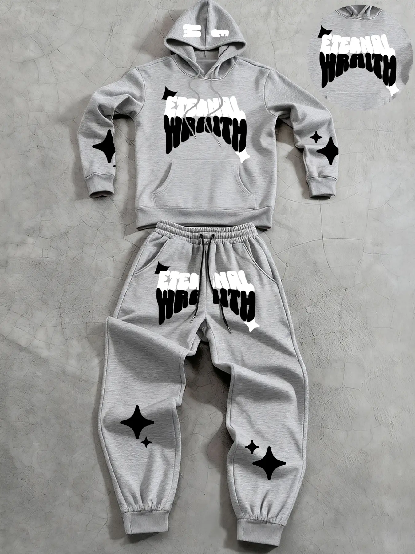 Men's Casual Hooded Sweatshirt & Drawstring Pants Set, Casual Sporty Set, Letter Print Long Sleeve Comfortable Fitted Two-Piece Athletic Activewear for Outdoor Activities, Athleisure Activewear Set, Sporty Outfit