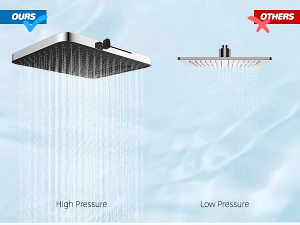 Hibbent Upgraded  5-spray 13'' Shower Head for Easy Reach, High Pressure Rainfall Showerhead Combo with 10-mode Handheld Spray, cUPC Certified ,12'' Extension Arm, 4-way Diverter, 71'' Hose, Showerhead Holder, Chrome