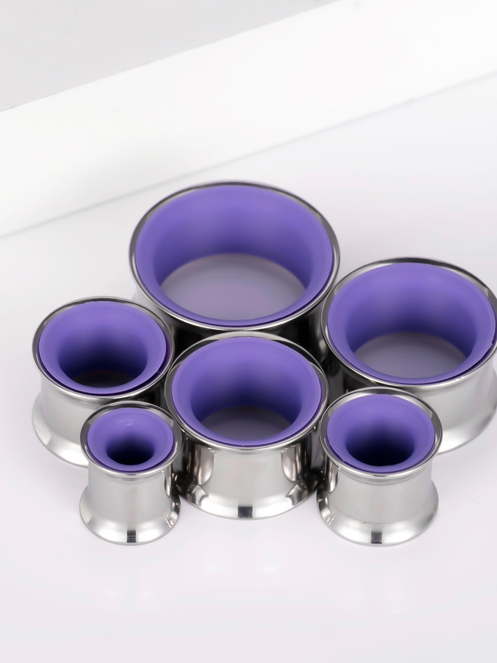 vanku 2pcs Fashion Translucent Ear Tunnels, Stainless Steel Double Flared Piercing Gauges, Hypoallergenic Body Jewelry for Ear Stretching