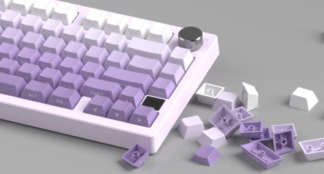 MageGee LIGHT75 Wireless Creamy Keyboard, Gasket Structure Hot Swappable, 75% Compact 2.4G/USB-C/BT5.0 RGB Backlit Gaming Keyboard for Win/Mac/PC, Side Printed PBT Keycaps, 4000mAh Battery, Purple