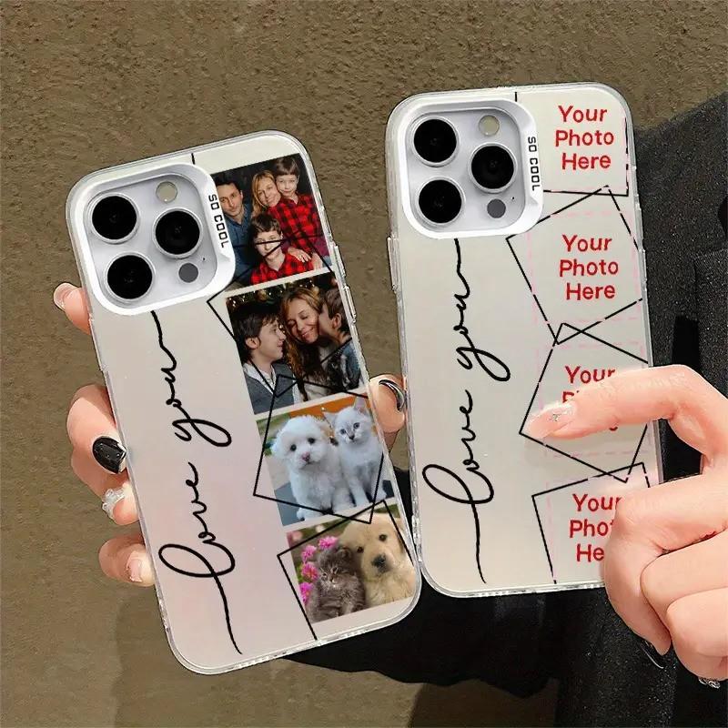Custom Laser Phone Case for Apple 17 Series, Frame with Multiple Images, Anti-Drop and Non-Slip, Large Holes, Random Print
