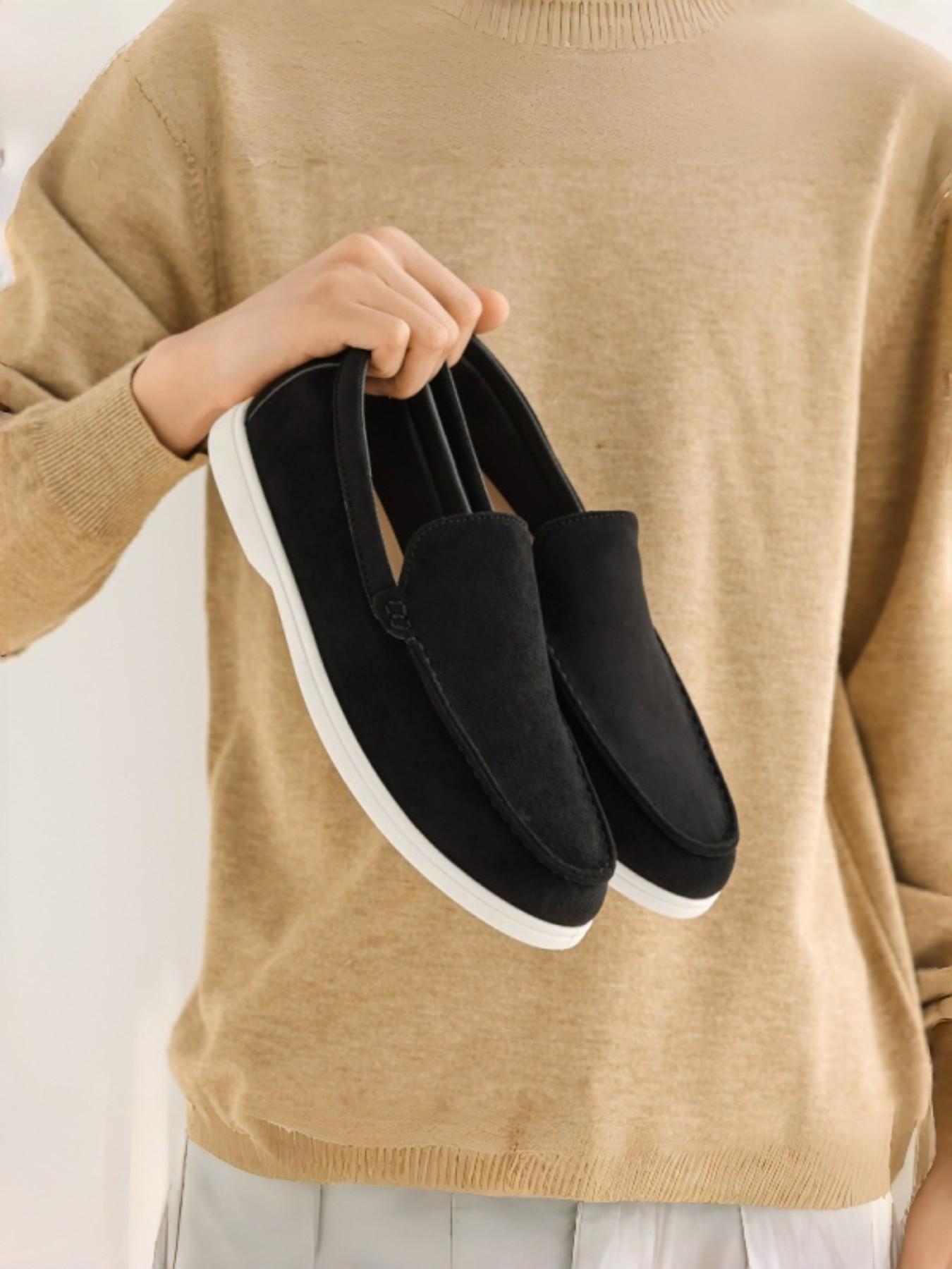 Men's Slip-On Casual Bean Shoes, Driving/at Home Wear, Suede Reverse + Lightweight Sole, Comfortable and Stylish Footwear