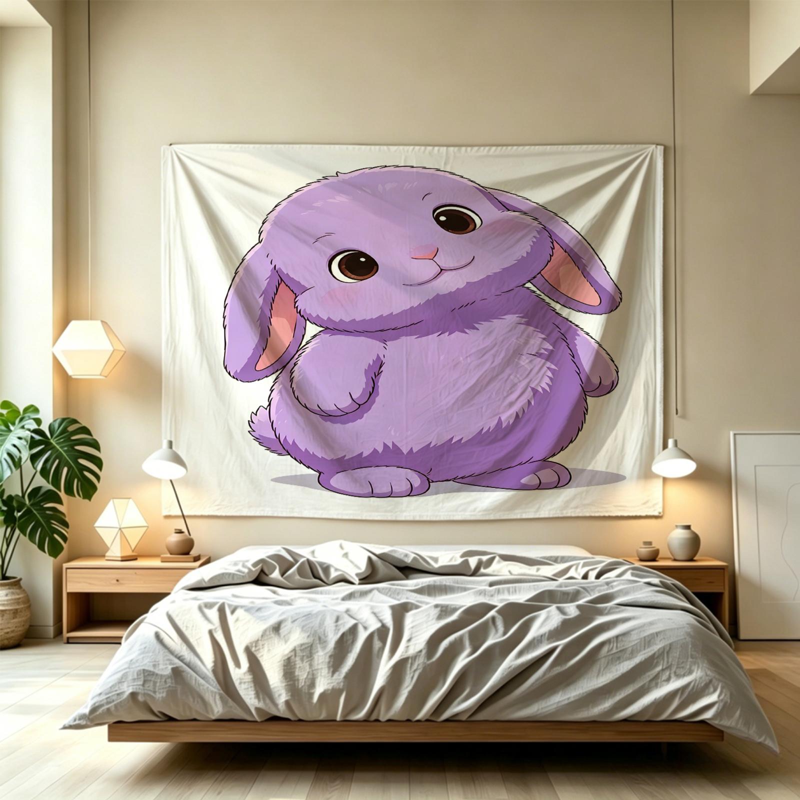 Giant Lop-Eared Bunny Wall Tapestry, Aesthetic Backdrop for Bedroom, School & Kindergarten Party, Photo Prop, Living Room Decor, Gift