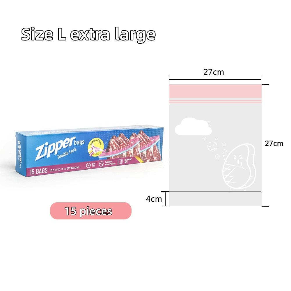 1 box of kitchen standing fresh-keeping freezer bag: food grade PE double ribbed color strip compact bag for refrigerator fresh-keeping/freezing, universal leak proof and moisture-proof, suitable for home people to store and freeze food ingredients