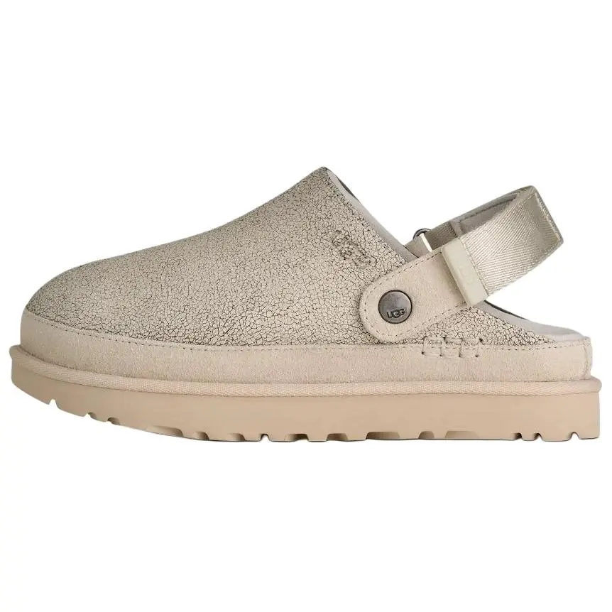 UGG Goldenstar Crackle Clog Leather Vintage Versatile Low-Top Casual Shoes 1177853-CRCK