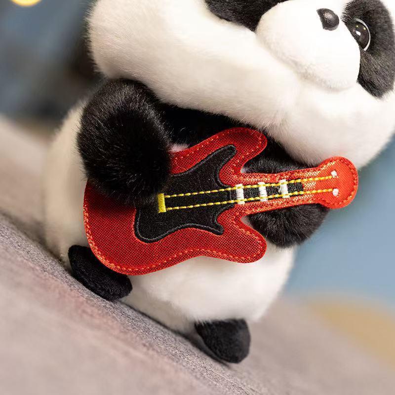 18cm New Simulated Music Panda Doll Stuffed Plush Toy Pillow Handmade Cartoon Anime Suitable Children's Birthday Gift Fun Doll