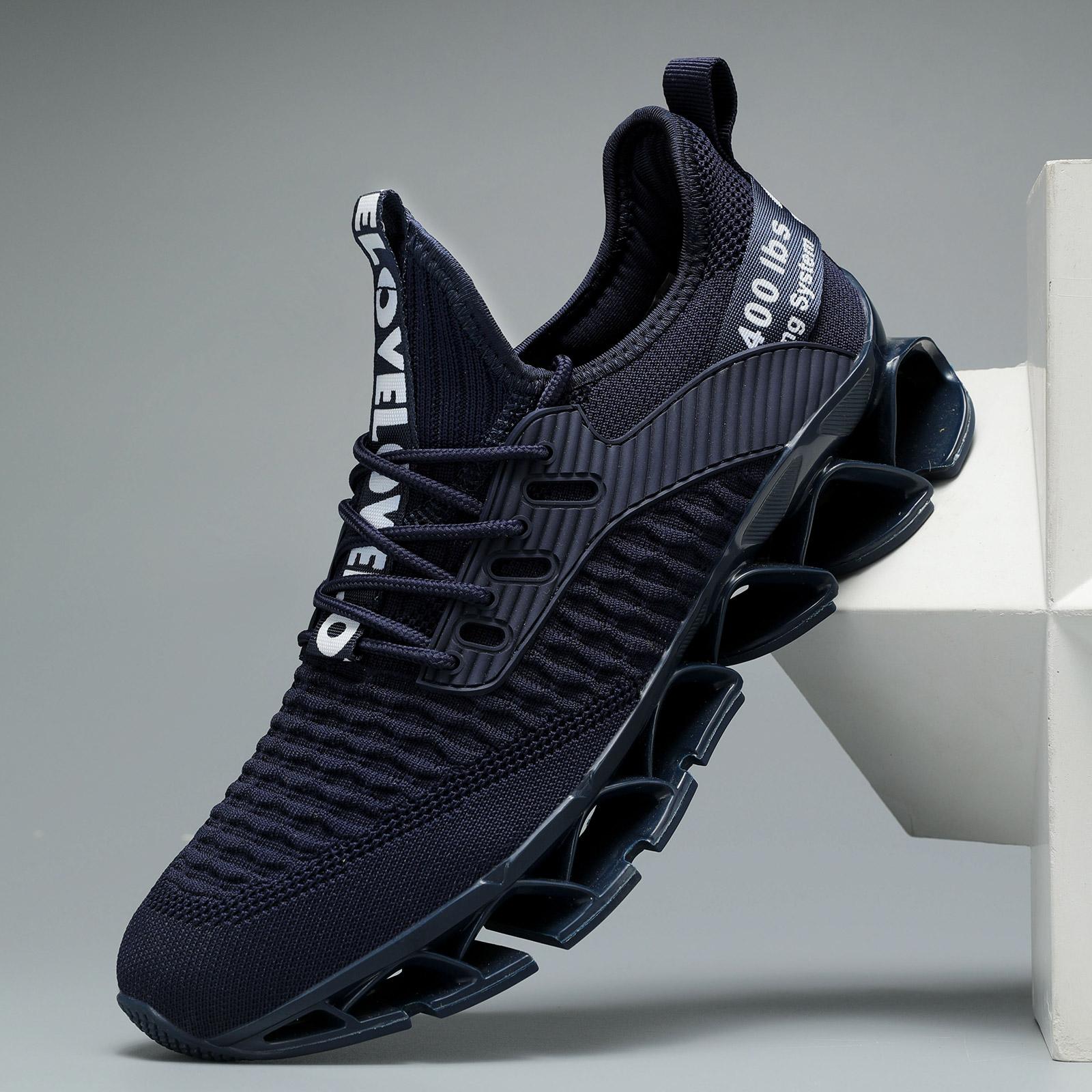 Men's Letter Design Summer Running Shoes，2024 Casual Sneakers，Sporty Hollow Out Design Lightweight Breathable Shoes，Lace Up Shoes for Daily Wear