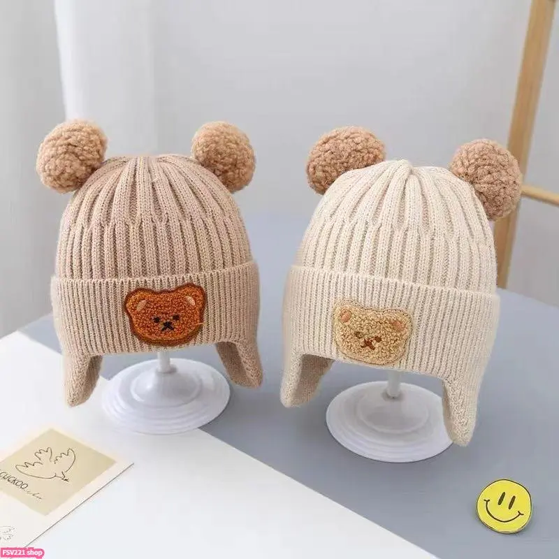 Warm Cartoon Character Ear Beanie Hat - Adjustable Expandable Soft Woven Knit, Casual Cold Weather Fashion Accessory for Men and Women, Character Ear Hats, Adjustable Expandable Hats