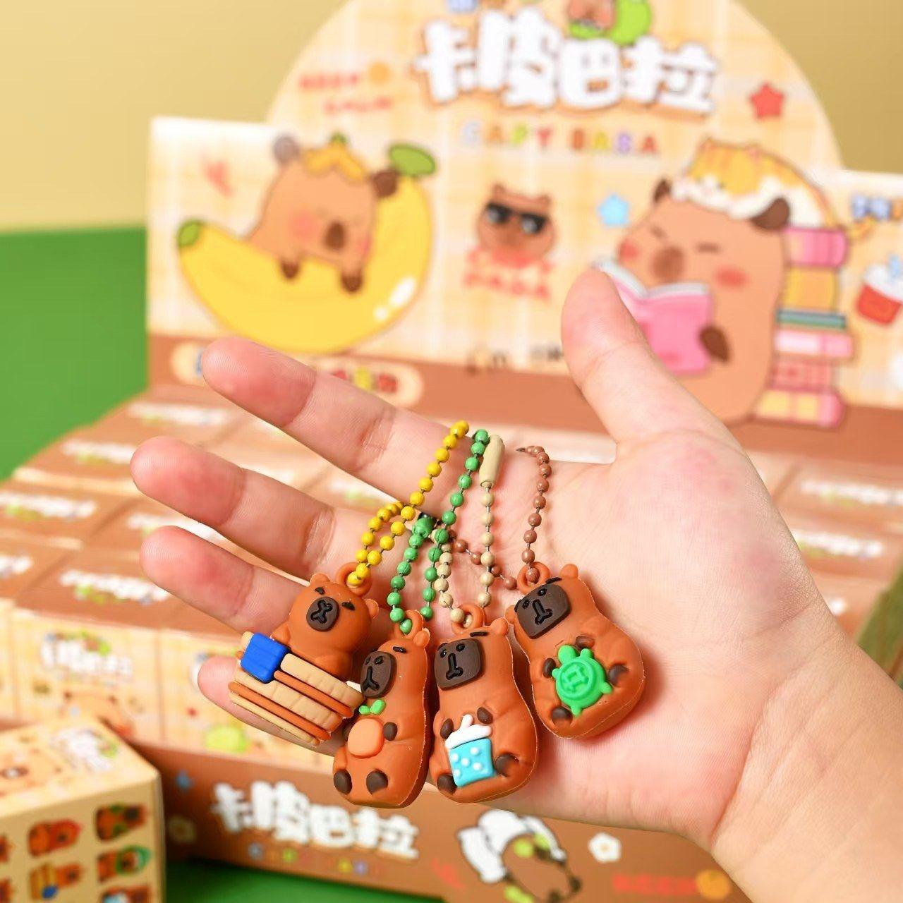 24-Piece Capybara Blind Box Gift Set, Surprise Party Gifts with Random Keychain Collectibles and Pendants, Versatile Bag Hooks, Perfect for Festival