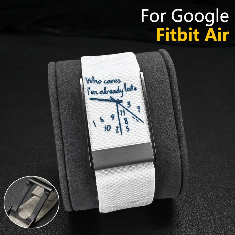 Men Funky Nylon Watchband for Google Fitbit Air Sporty Lightweight Watchstrap for Google Fitbit Air Change To Whoop 5.0 Smartwatch Accessories