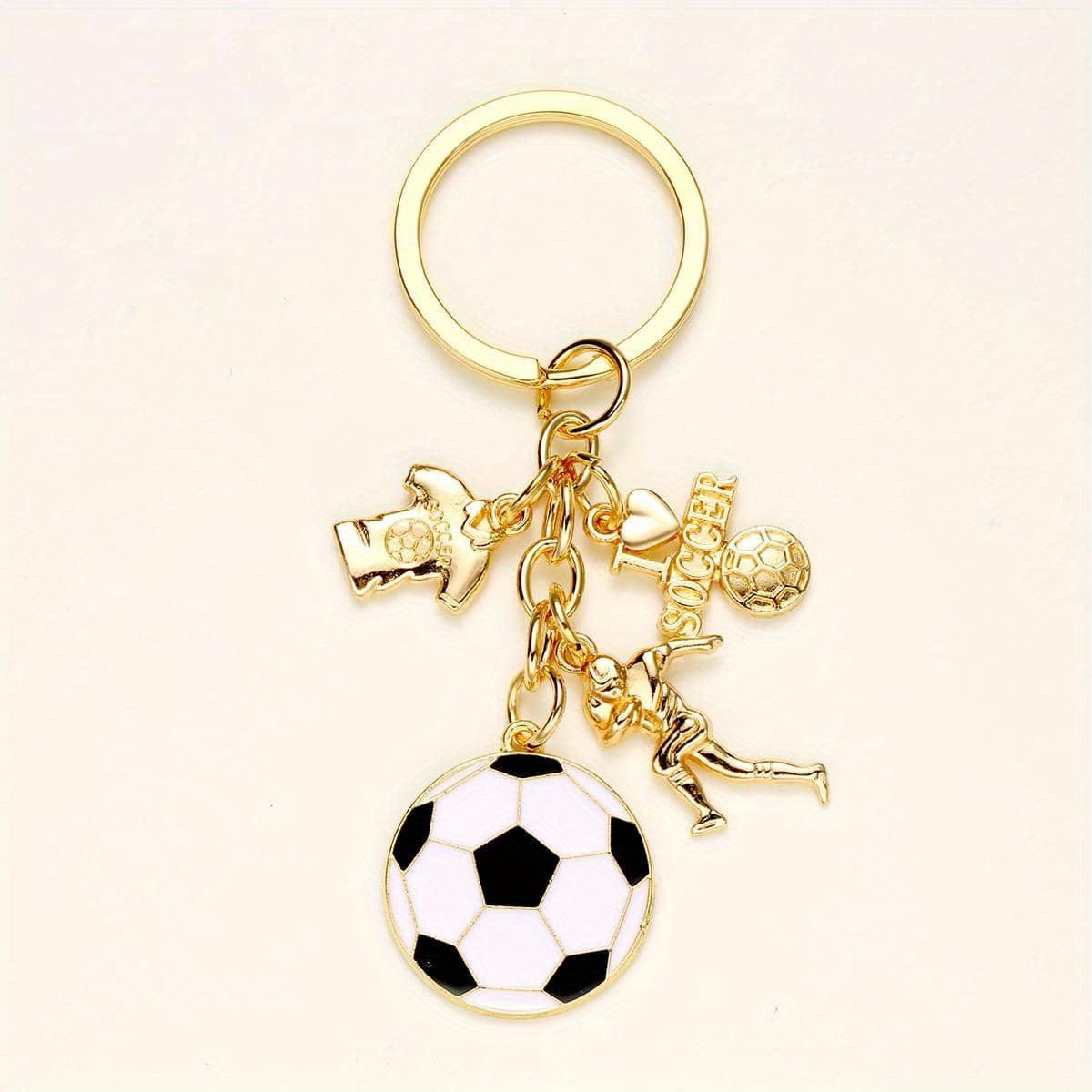 Fashion Zinc Alloy Oil Drip Football Keychain, Sports Game Key Ring for Athletes, Backpack Pendant Gift for Friends & Boyfriend,Creative DIY Sports Ball Keychain, Football Keyring Bag Charm, Unique Key Holder Accessory, Perfect Gift for Sports Enthusiasts