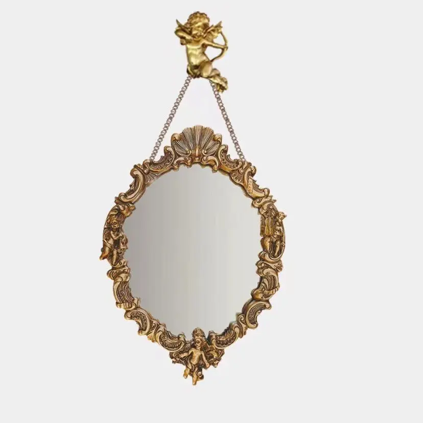 Bohemian-Style Wall-Mounted Makeup Mirror, Ideal for Bathroom Bedroom Living Room Decor, Perfect for Office Dormitory Use, Home Decor Mirror
