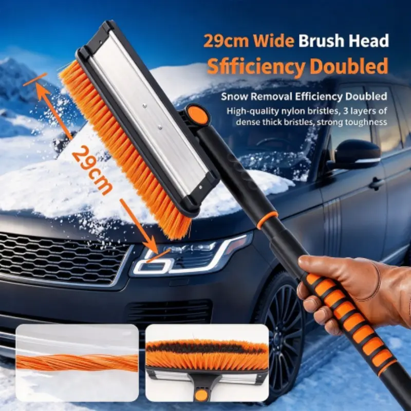 Three-In-One/five-In-One Car Snow Removal Tool, Window Glass Cleaning Brush, Defrosting Scraper, Ice Remover for Vehicles