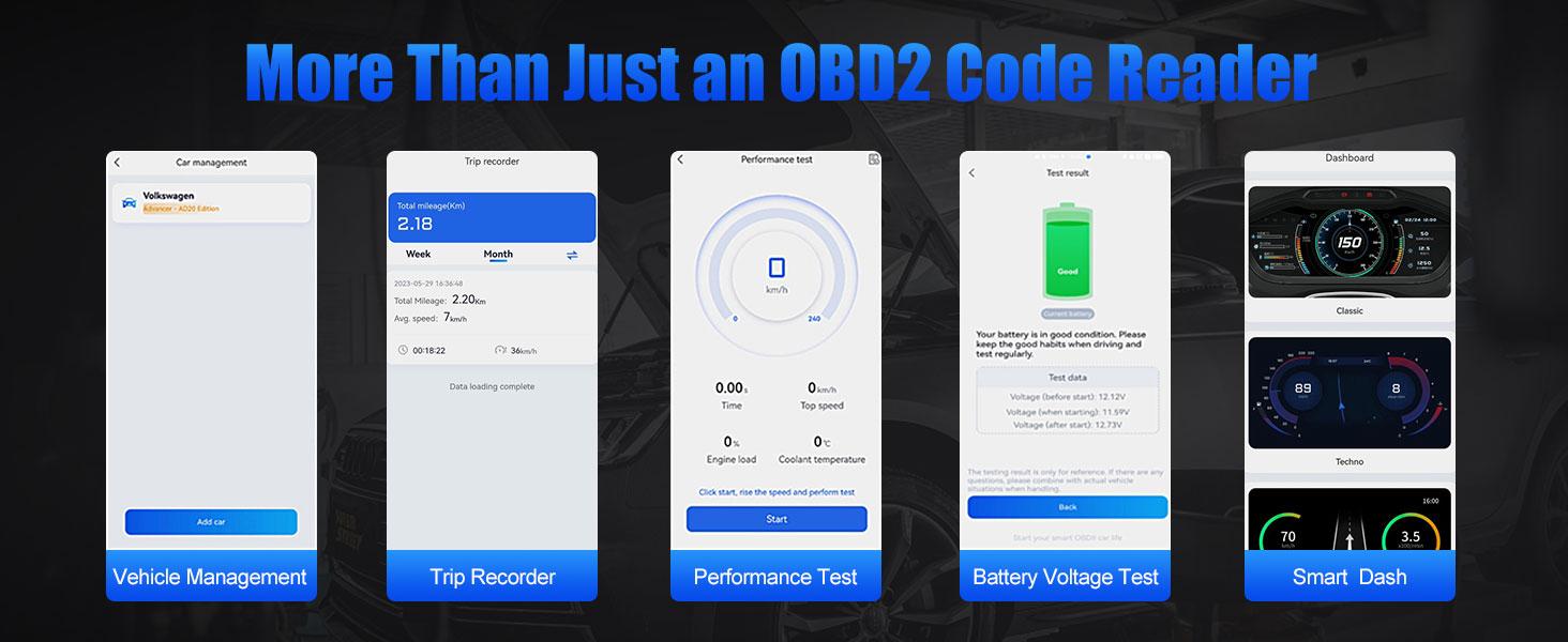 [Summervibes] XTOOL AD20 OBD2  Car Scanner Code Reader Check Engine Light Diagnostic Scan Tool for iPhone/Android, OBDII Scanner for Car, Mode 6, Live Data, Freeze Frame, Performance/Voltage Test battery tester Springtok