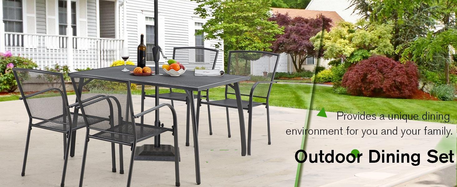 AECOJOY Outdoor Patio chair/Table/Furniture Set for Deck & Garden ,Available Individually or as a 5-Piece Set AECOJOY Outdoor Patio chair/Table/Furniture Set for Deck & Garden ,Available Individually or as a 5-Piece Set