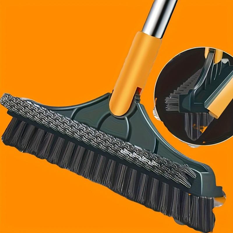 3-In-1 Rotatable V-Type Floor Brush, Ergonomic Handle for Hard Floors, Durable Plastic Scrubber with Water Scraping, Multi-Purpose Tile Cleaner, Cleaning