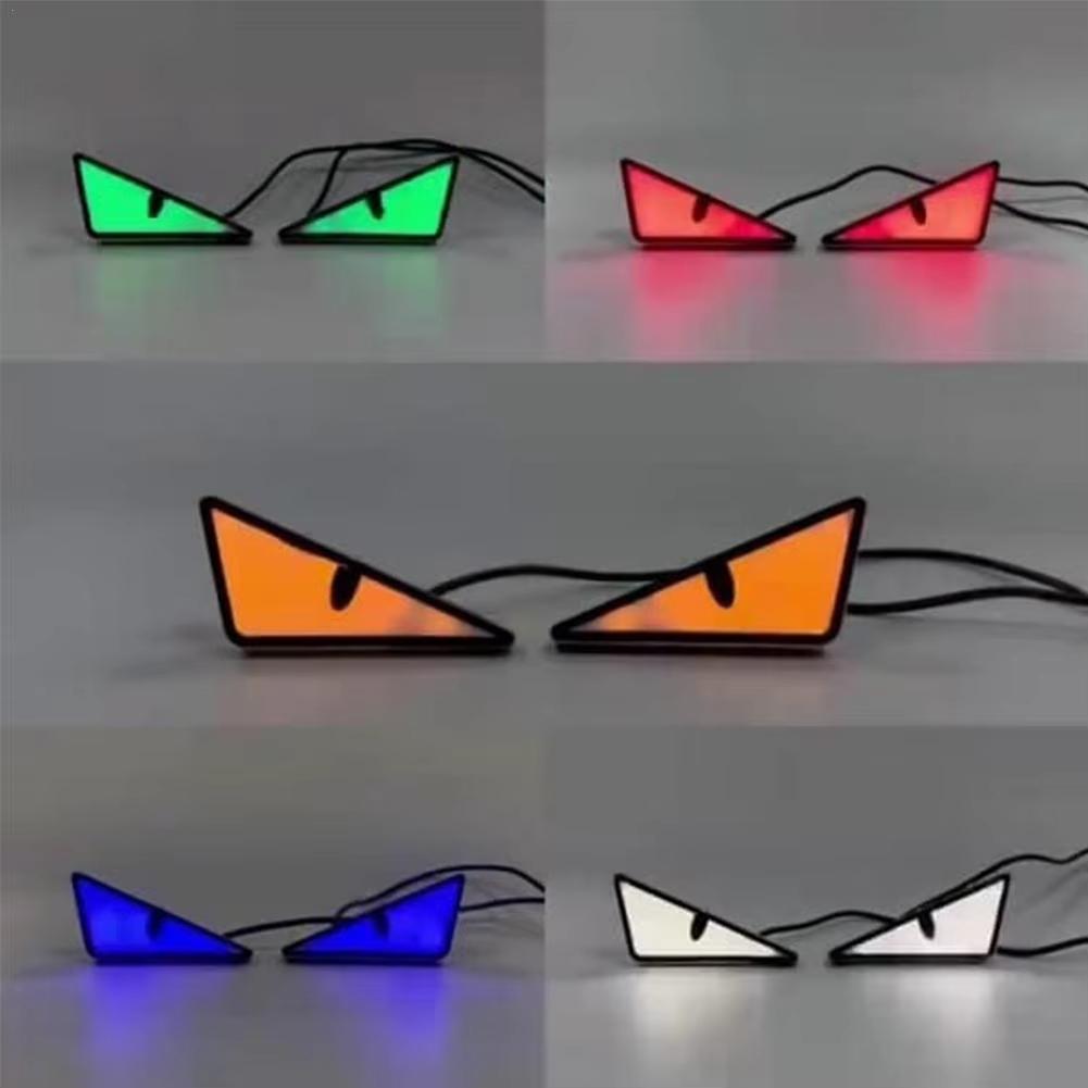 LED Devil'Eyes Universal MotorcycleLights Demon Eyes Headlight Motorcycle Mini Projector Lens Lamp Car Decoration Lights