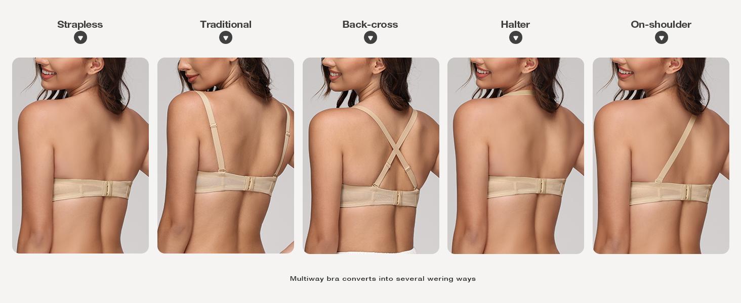Wingslove Women's Solid Color Detachable Straps Comfort Full Figure Underwire Basic Bra
