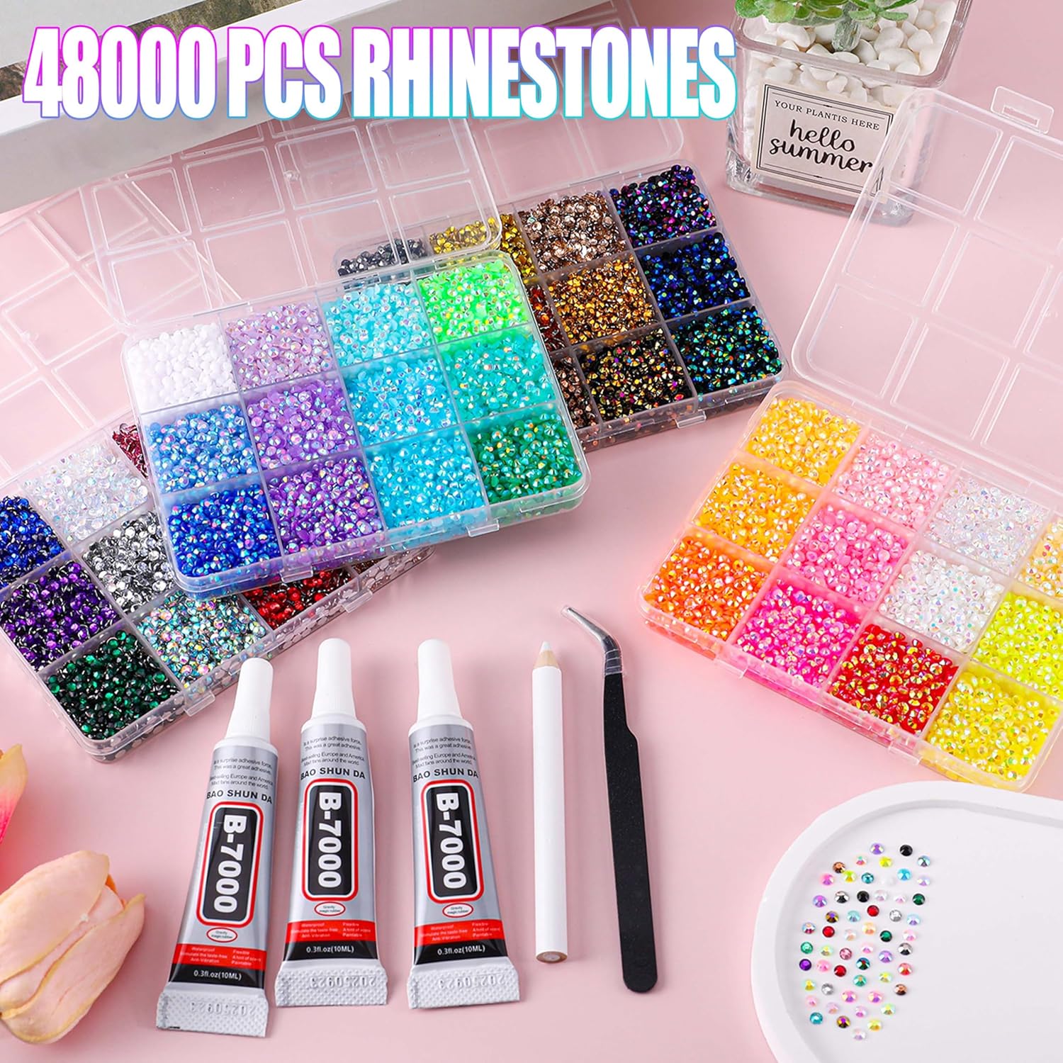 1Set Minimalist Flatback Glitter Rhinestones Nail Charms Multi-sized Colorful Fashion Rhinestone Decorated Half-round Nail Art Decorations for DIY Cups Phone Cases Headphones Nails Crafts