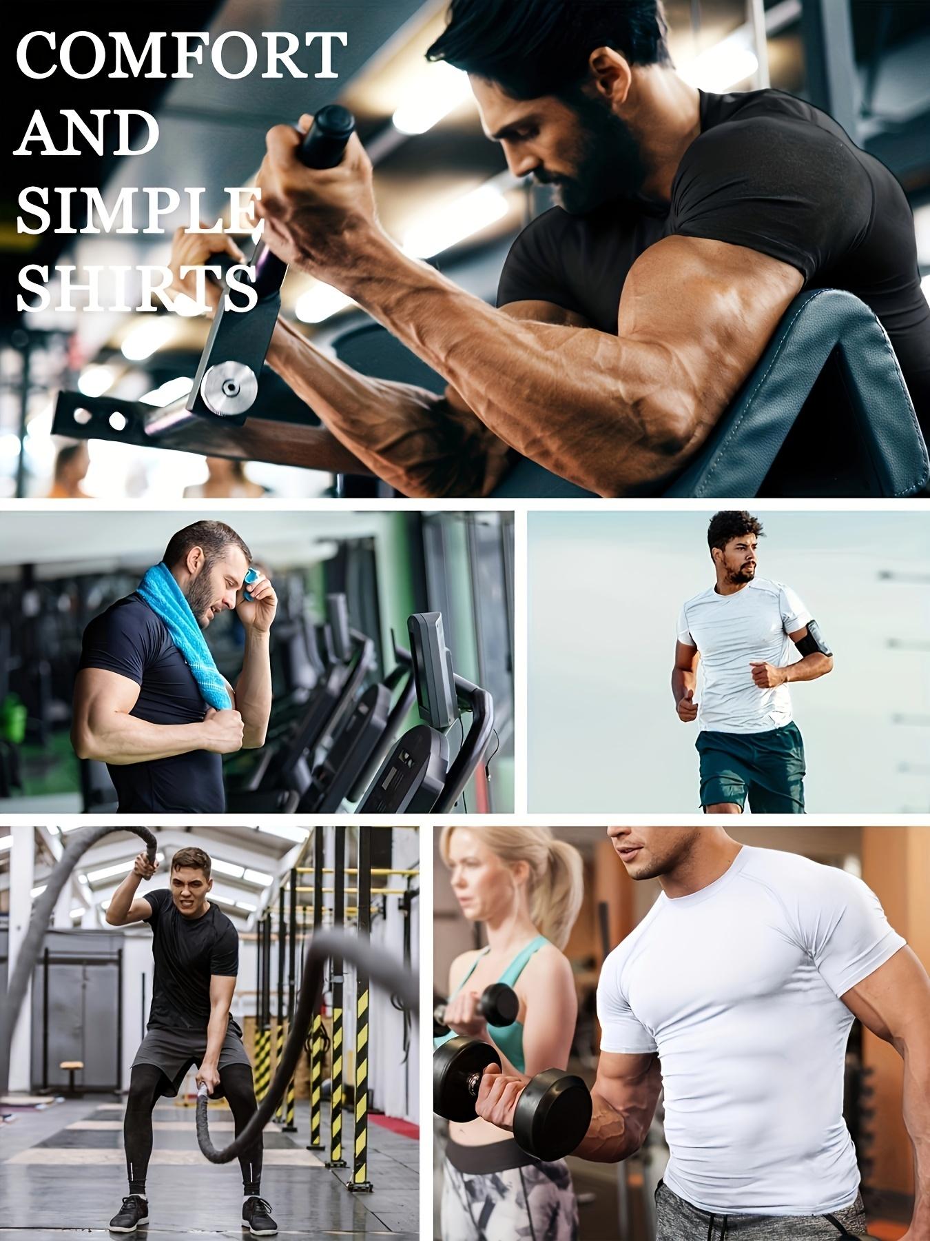 5 Pack Workout Compression Shirts Men Long/Short Sleeve Guard Athletic Undershirt Gear T Shirt for Sports Dry Fit base layer undershirt t-shirt top