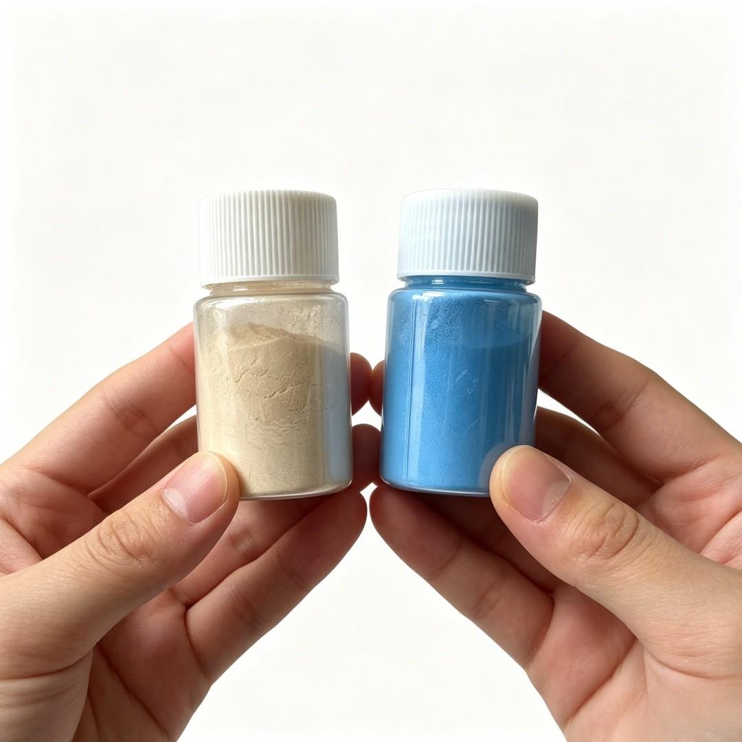 2-Pack Wheat and Blue Mica Powder, Candle Making Gold and Pigments, Soap Dye, Epoxy Resin, Nail Art, Safe DIY Paints, 10g/bottle