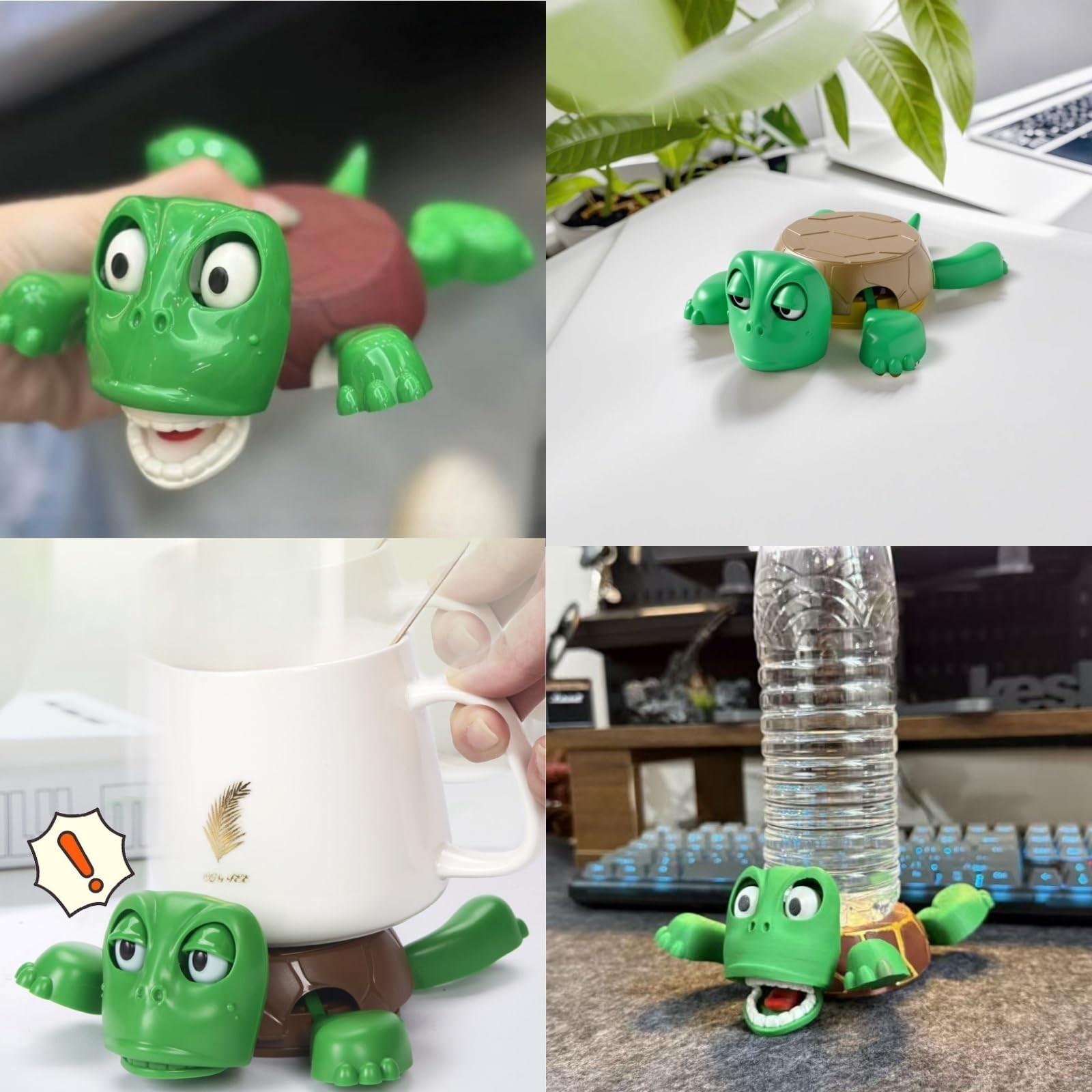 Two-In-One Funny Turtle Phone Stand Coaster, No Installation Desk Decor, Perfect Gift for Turtle Lovers, Party Table Decoration, Humorous Design