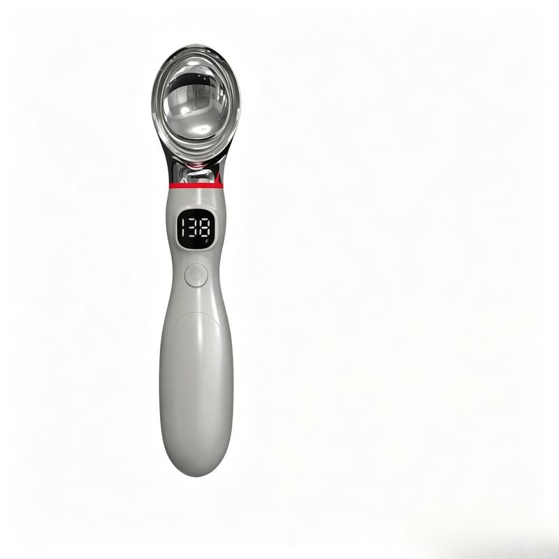 Rechargeable Electric Ice Cream Scoop, 2 Ounces Stainless Steel, LED Display, Ambient Light, Durable Hard Ice Cream Scoop