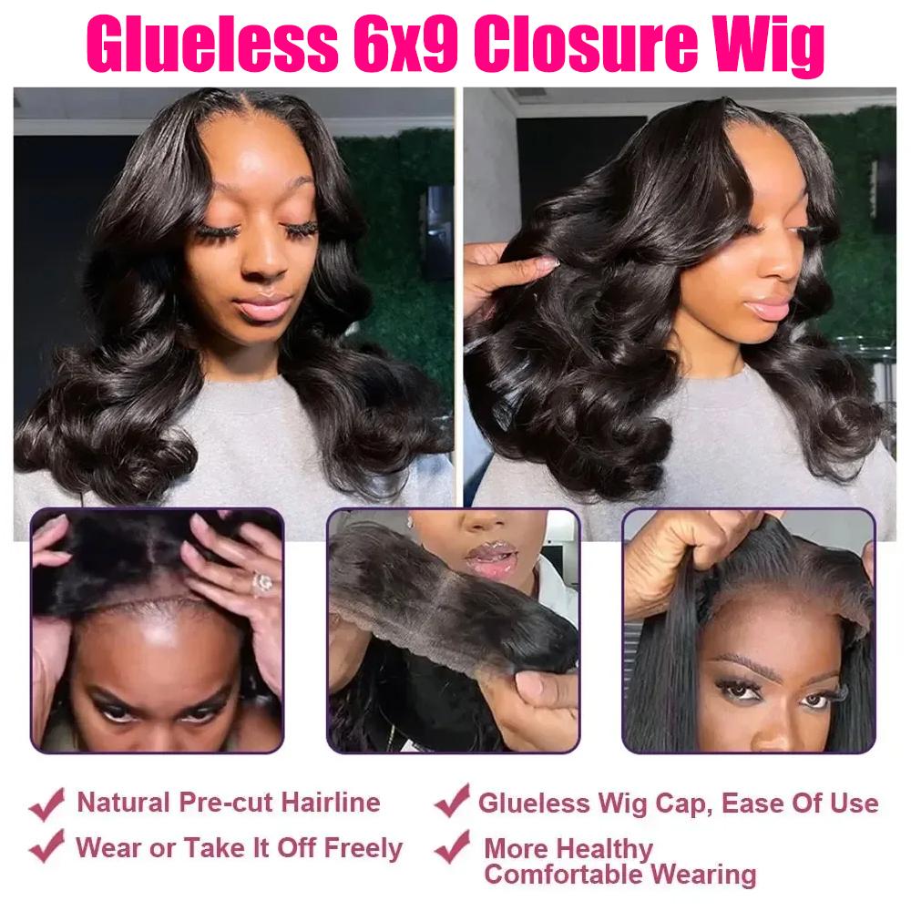 Bling Hair 6x4 7x5 9x6 Glueless LayCut Wig Lace Closure Human Hair Wigs Body Wave Wig 150% Density Pre Cut Ready Go Wigs SpringStatements