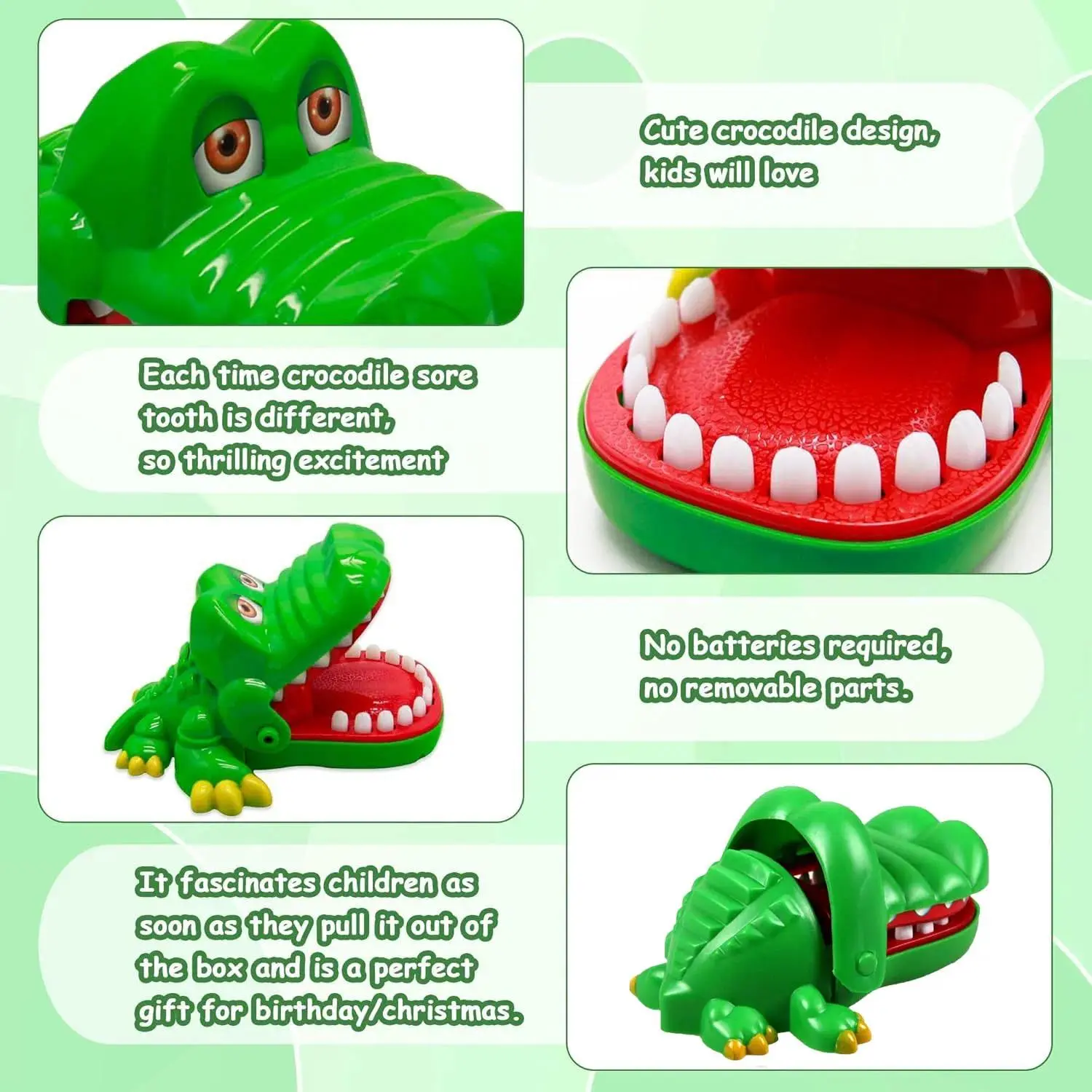 Crocodile Teeth Toys Game for Kids Crocodile Biting Finger Dentist Game Novelty Children's Lucky Game Trick Decompression Toy