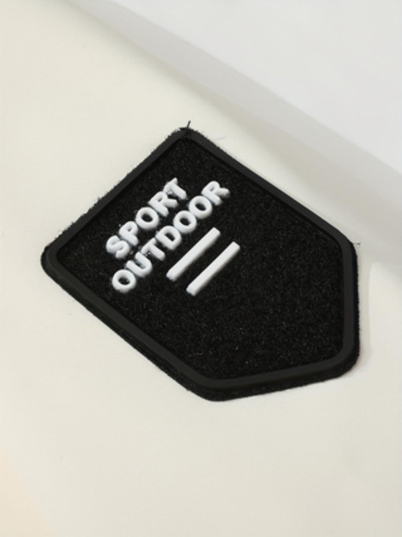 Xl Letter Hooded Jacket, Polyester Fabric, Bold Frame Print, Slim-Fit Casual Style, Spring & Fall Fashion Outerwear