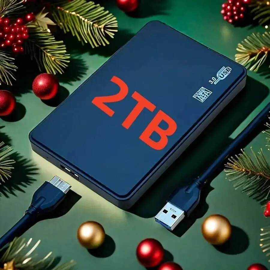 4TB 2TB Portable External Drive, USB 3.0 Mechanical Drive With Intelligent Sleep Design, Large Capacity Storage 4TB 2TB, Exfat File System, Compatible With, Brushed Texture With Gloss Finish