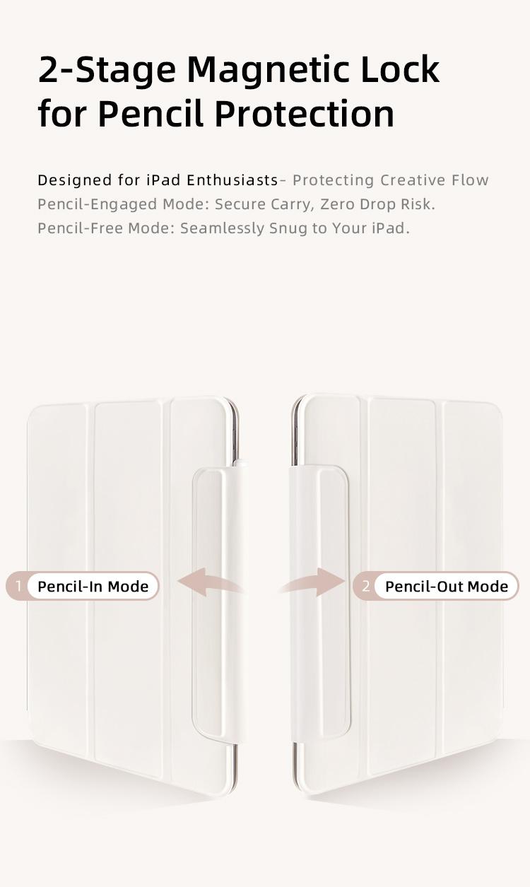 iPad case for iPad 10/11th, Magnetic Tri-Fold Stand Cover with Secure Snap Closure, Charges Pencil Through Case, Two-Stage Magnetic Lock, Ultra-Strong Hold, Auto Wake/Sleep