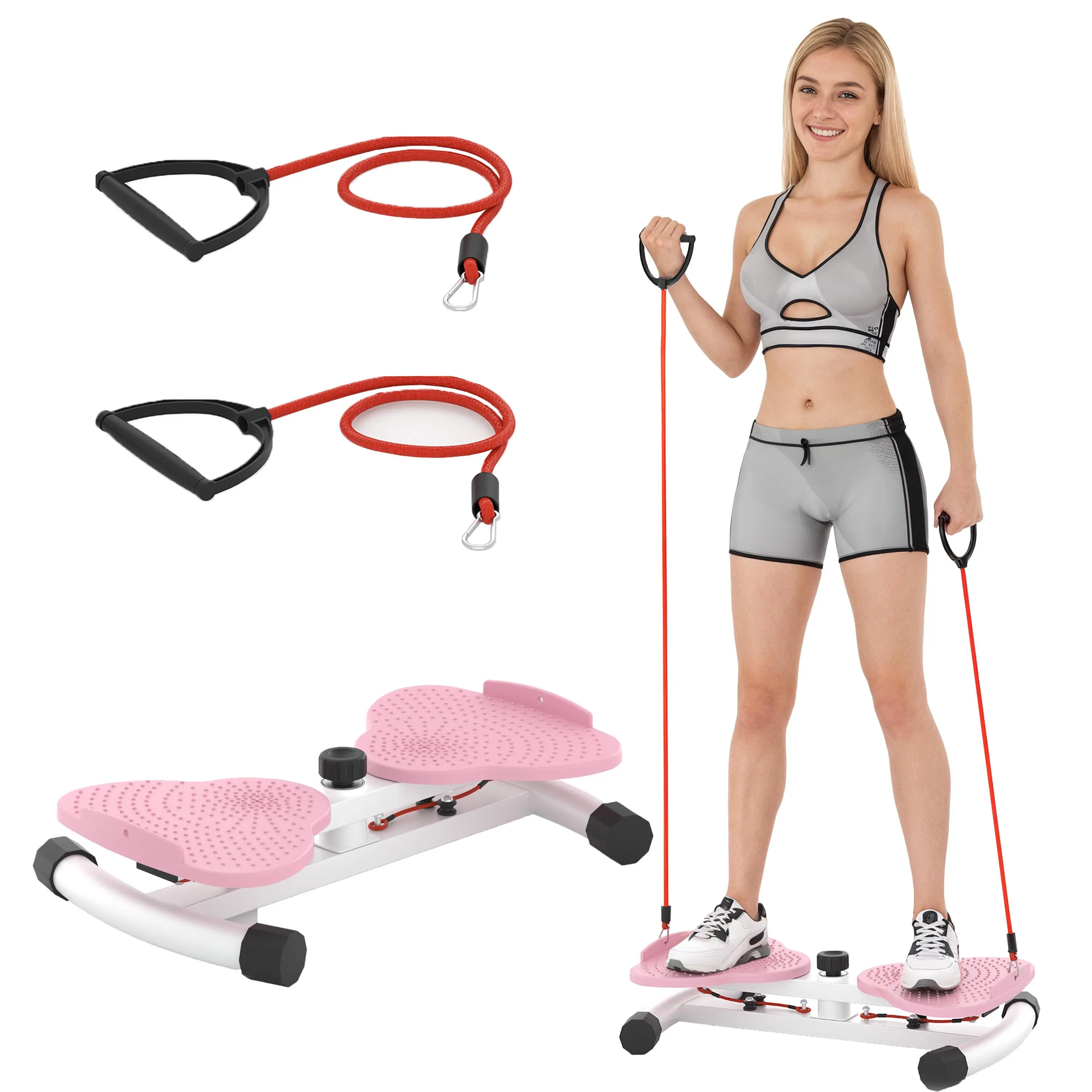 Waist Twisting Machine - Pedal Exerciser with 4 Anti-Skid Pads, Feet-Apart Standing Design, Noiseless Operation for Home Workouts & Core Training, Abdominal Roller Compatible Fitness Equipment, Four Anti-Skid Pads