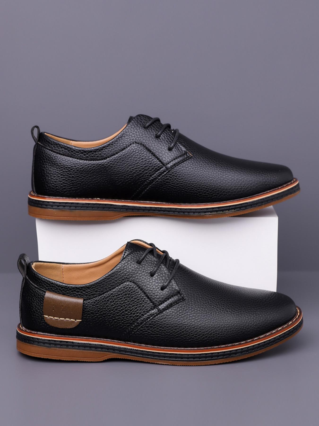 Men's Large Size Casual Closed Oxford Shoes, Business British Style Handmade Stitching Leather Shoes, All Season Formal Office Work Men's Footwear, Formal Oxfords