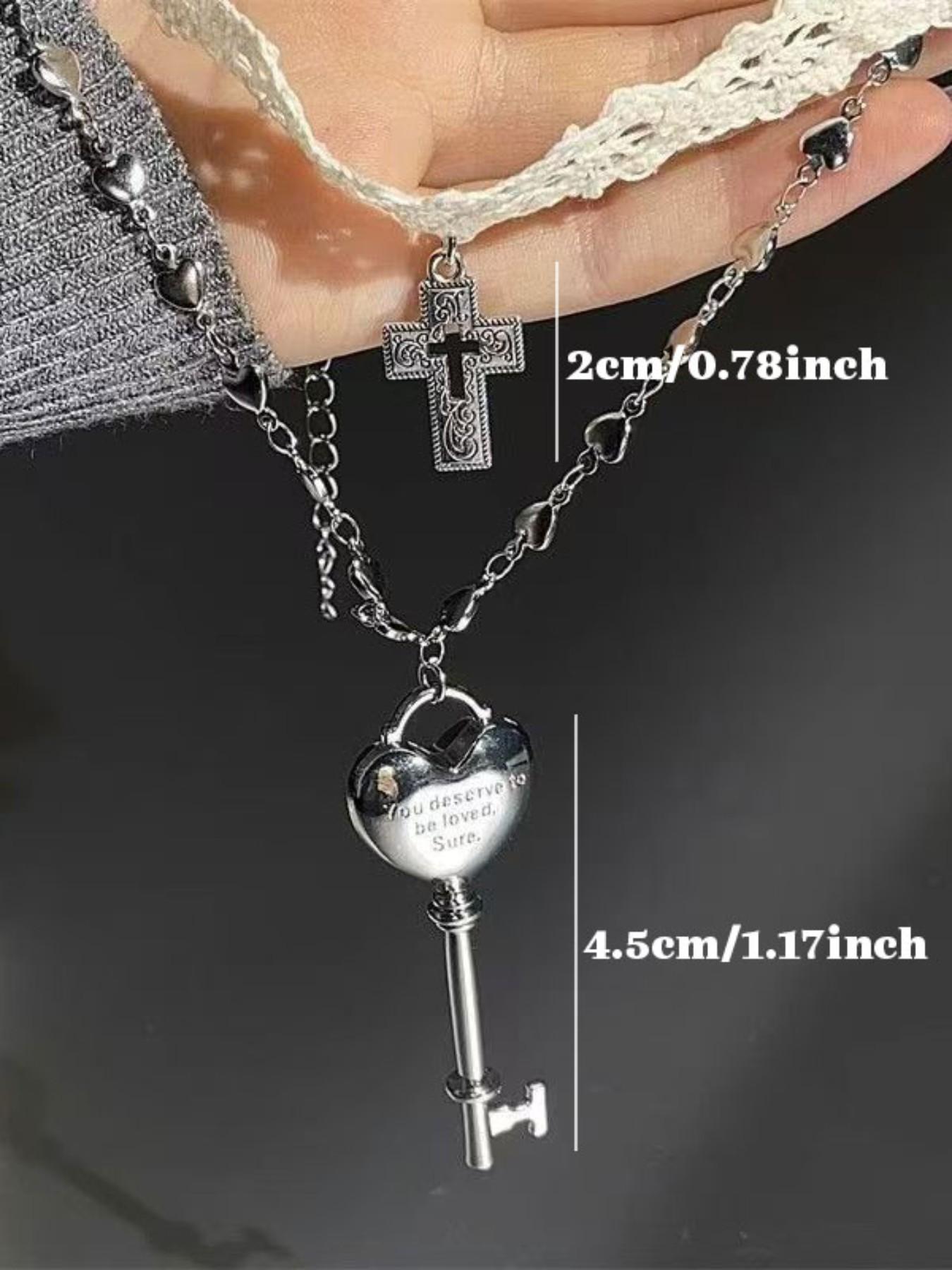 2PCS Lace Cross Keychain Necklace, Retro Style, Simple Fashion, Perfect Gift, Daily Accessory, Party, Holiday