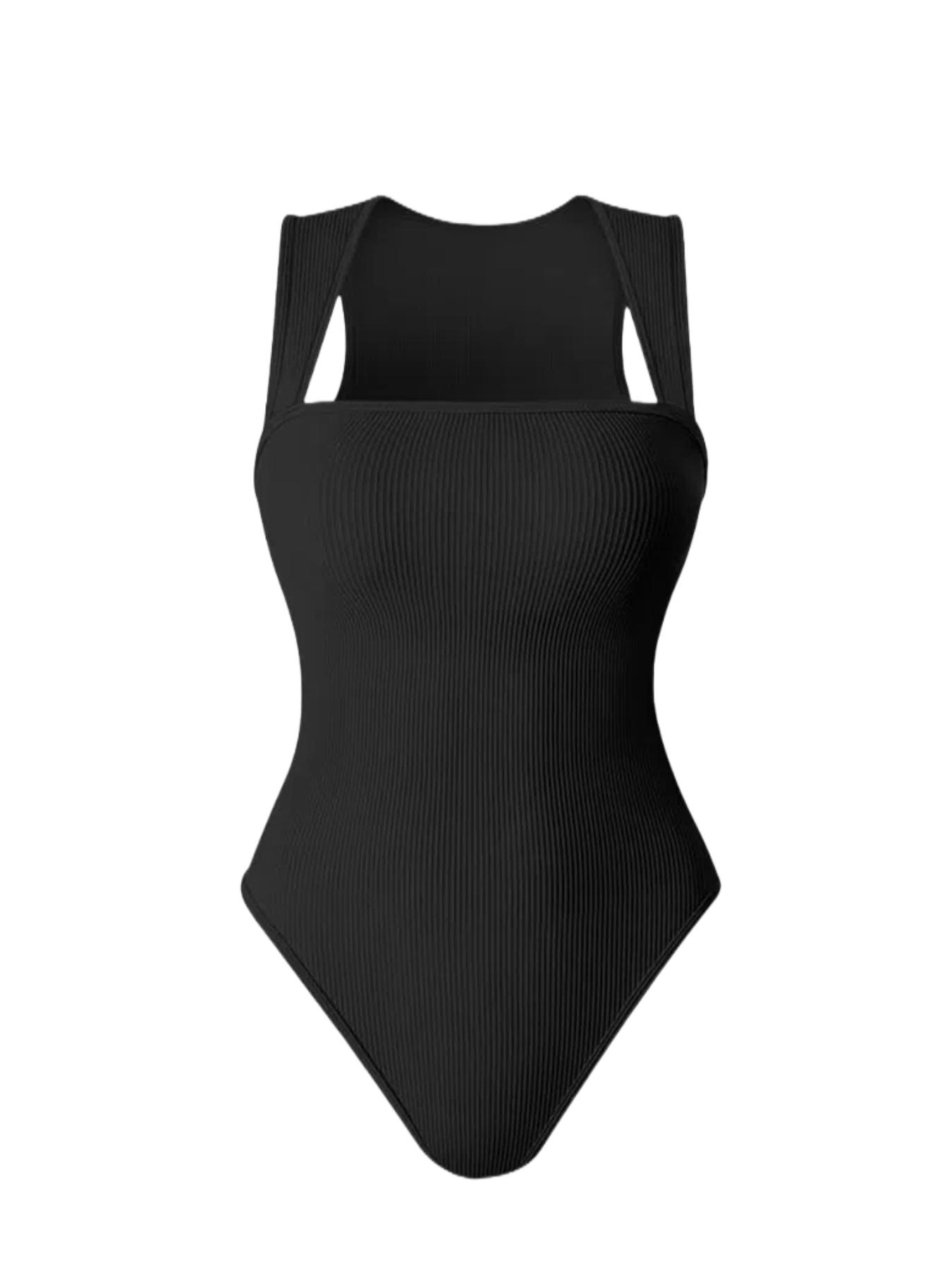 Women's Shapewear Bodysuit, Comfortable Casual Style Tummy Control & Butt Lifting, Daily Wear Crop Compression Shirt, Knitted Slimming Fitness