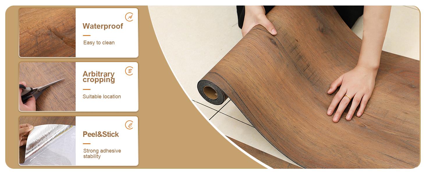 Luxury Thicken Wood Grain Peel and Stick Floor Tiles Self-Adhesive Vinyl Flooring Roll-DIY Easy for Wall and Floor,Hard Surface/Waterproof/Anti Slip (Gray Vinyl Flooring, 17.72 "W X 118" L) Luxury Thicken Wood Grain Peel and Stick Floor Tiles Self-Adhesive Vinyl Flooring Roll-DIY Easy for Wall and Floor,Hard Surface/Waterproof/Anti Slip (Gray Vinyl Flooring, 17.72 "W X 118" L)
