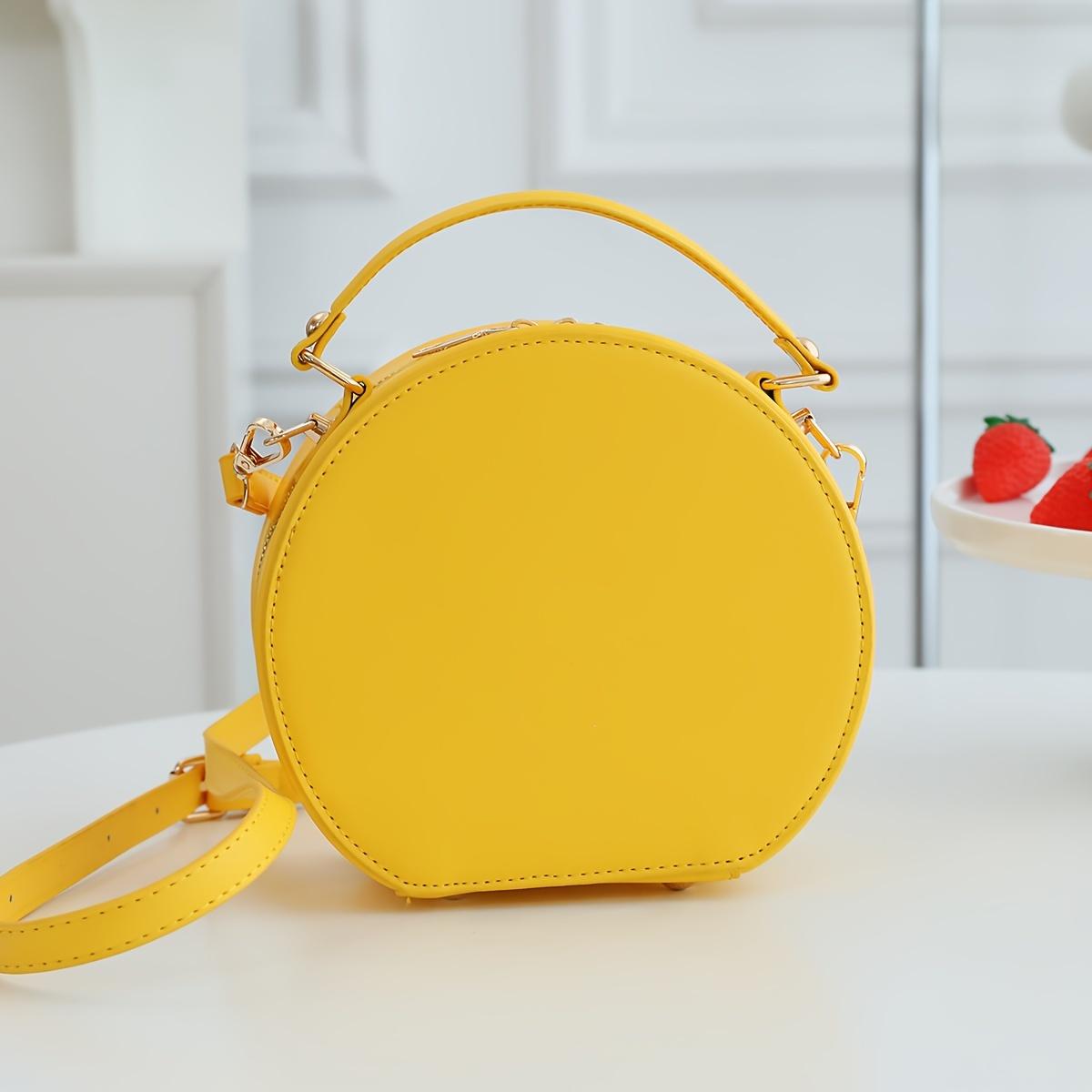 Women's Cute Lemon-Shaped Sequined PU Leather Fashion Crossbody Handbag - Compact Embellished Female Gym Bag with Adjustable Casual Crossbody Strap for Party Use