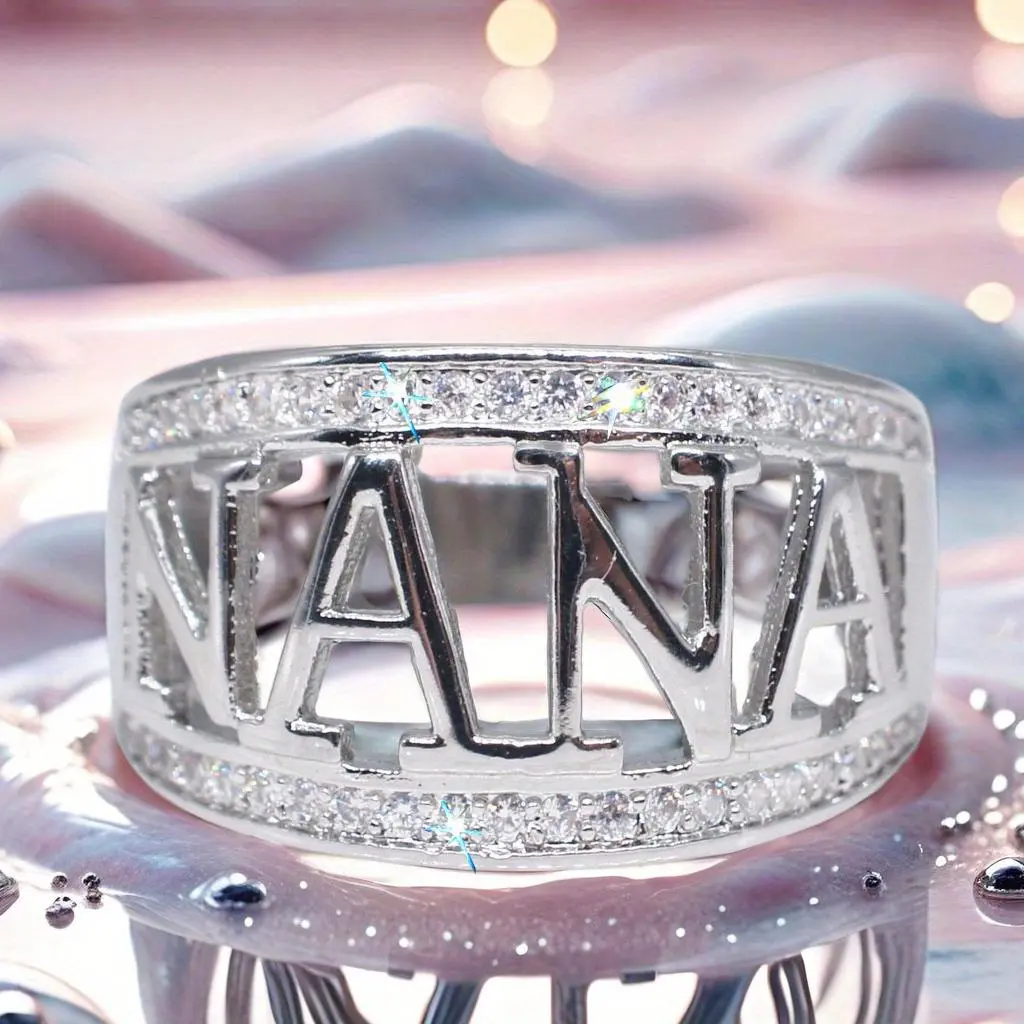 Exquisite Letter NANA  Ring - Gold-Colored Costume Jewelry, Elegant Style for Gifting, Ideal for Men & Women’s Wedding, Engagement, Anniversary Occasions