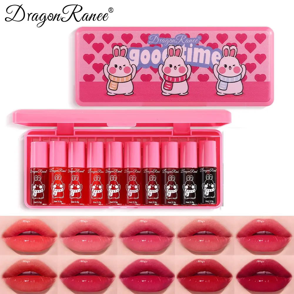 10-Piece Mirror Finish Lip Gloss Set, Shiny Non-Sticky Moisturizing Lip Balm, Long-Lasting Hydrating Formula, Perfect for Daily Use