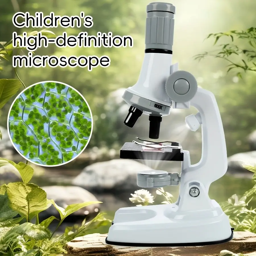 Microscope Kit Science Lab Toy, 1200x Biological Microscope, Educational Gift for Kids, Christmas Birthday Present