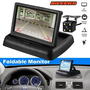 4.3 Inch Foldable Car Display with Camera, High-Definition Rear View Parking Kit, Blind Spot Visibility, Complete Vehicle Safety Equipment