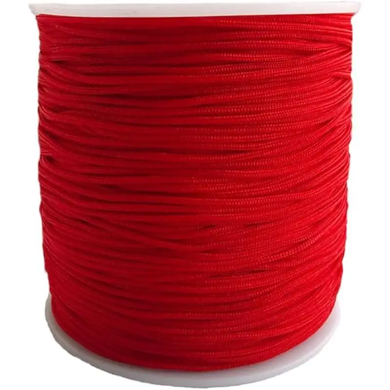 1MM 140 Yards Nylon String Cord Nylon Braided Beading Thread for Friendship Bracelet  Making Chinese Knotting Arts and Crafts Macrame (Red)