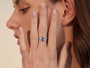 Exquisite 925 Sterling Silver Mood Rings Moonstone for Women Vintage Handmade Victorian Rings Oval Solitaire Ring 18K White Gold Plated Color Change Mood Rings Trendy Womens Jewelry