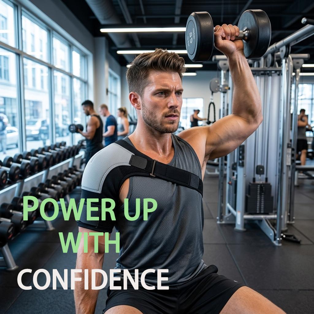 Adjustable Shoulder & Elbow Support Bracewith Rotating Joint Stabilizer--Adjustable Fit GradeCompression Sleeve for Left/Right Arm,Running,Overextension,office,Moving and lifting weights- Strap for Men & Women