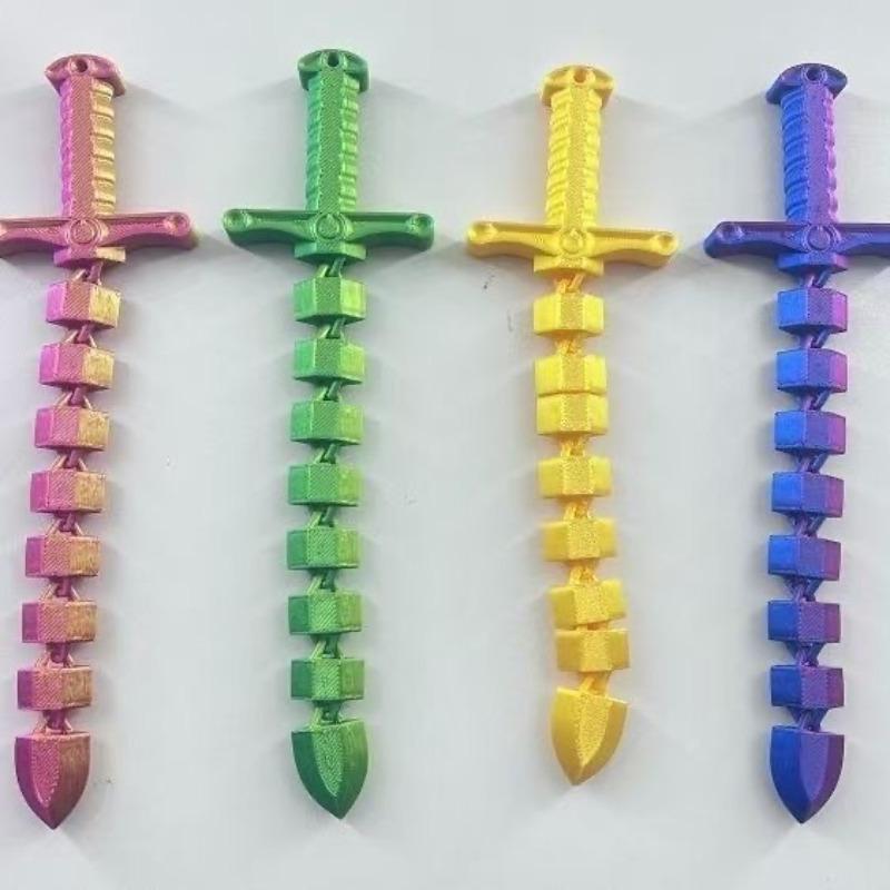 3D Printed Creative Sword Cane, Extendable Sword, Flexible Joint, Office and Bedroom Decor, Colorful Party Gift, Outdoor Game Collection