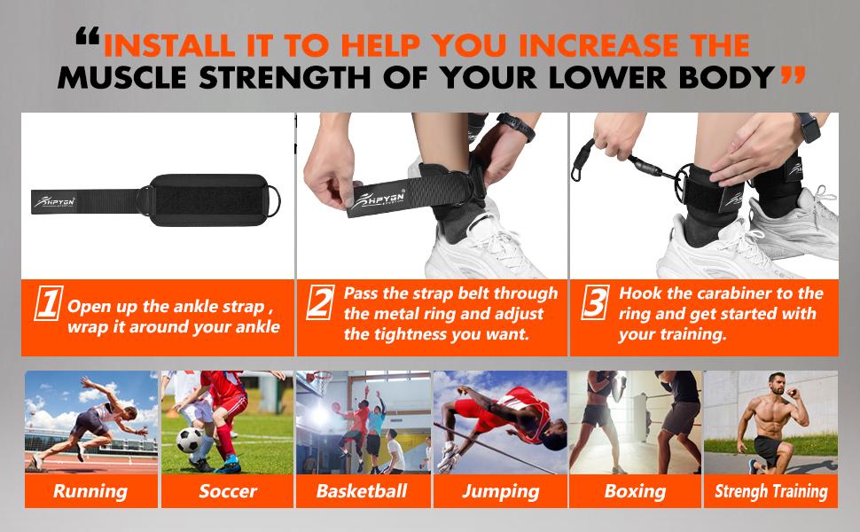 HPYGN Ankle Resistance Bands, Ankle Bands for Working Out with Cuffs, Resistance Bands for Leg Butt Training Workout Equipment for Kickbacks Hip Gluteus Training Exercises, Ankle Strap with Exercise Bands，TikTokShopBlackFriday SpringStatements